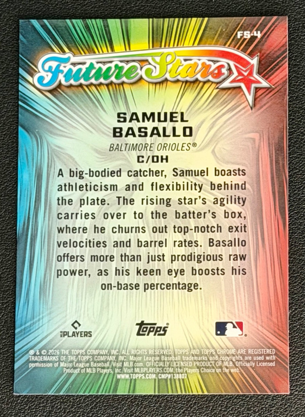Samuel Basallo Future Stars 2026 Topps Chrome #FS-4 Baltimore Orioles1