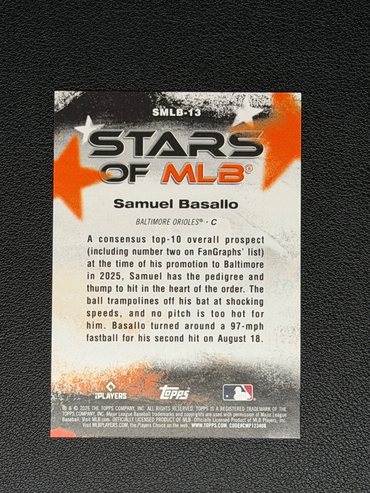 2026 Topps Samuel Basallo Stars Of The MLB RC1