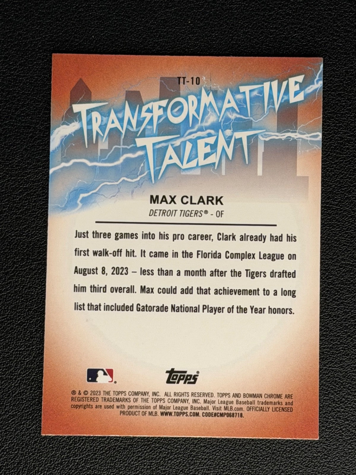 2023 Bowman Chrome - Transformative Talent Max Clark #TT-10 (RC)1