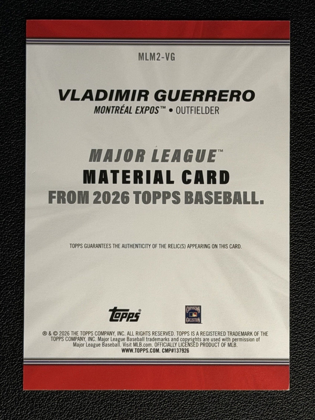 2026 Topps Series 2 - Major League Material Vladimir Guerrero #MLM2-VG (MEM)1