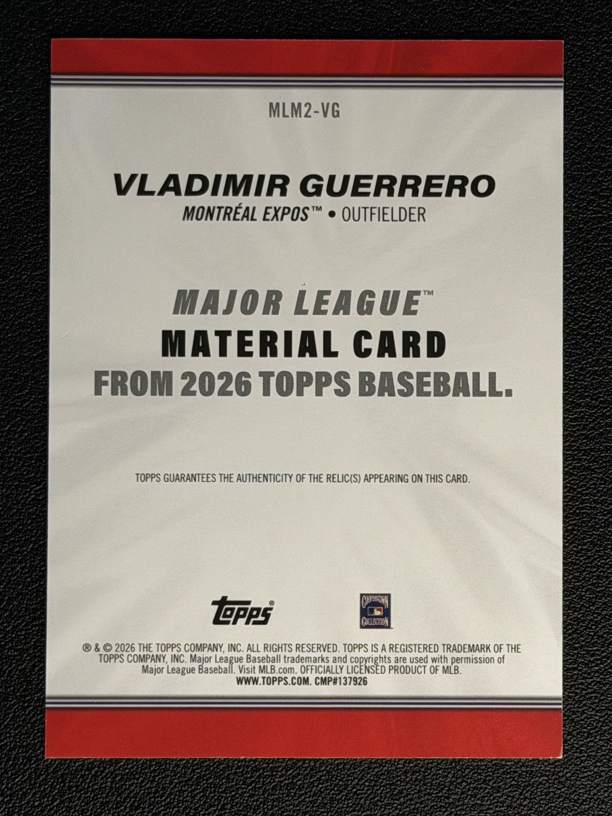 2026 Topps Series 2 - Major League Material Vladimir Guerrero #MLM2-VG (MEM)1