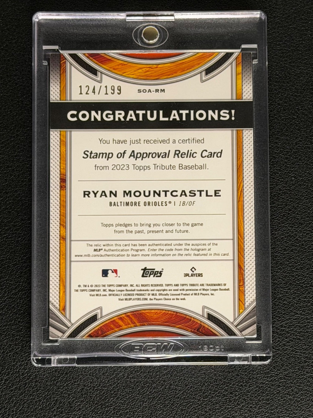 2023 Topps Tribute Ryan Mountcastle Stamp of Approval Relics #/1991