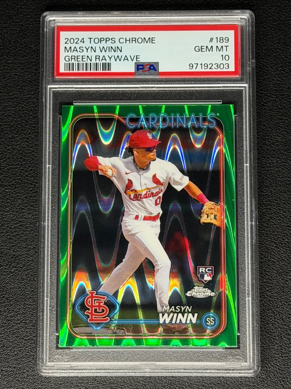 2024 Topps Chrome Masyn Winn Green Raywave PSA 10 RC0