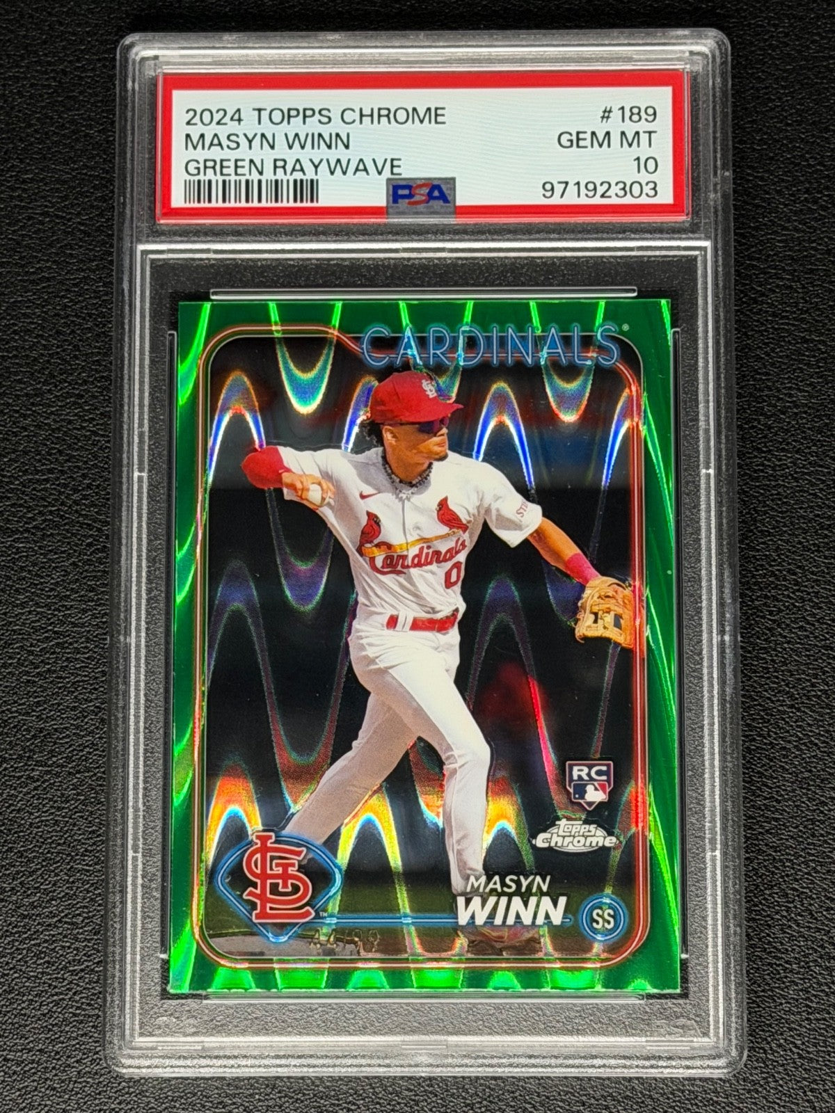 2024 Topps Chrome Masyn Winn Green Raywave PSA 10 RC0