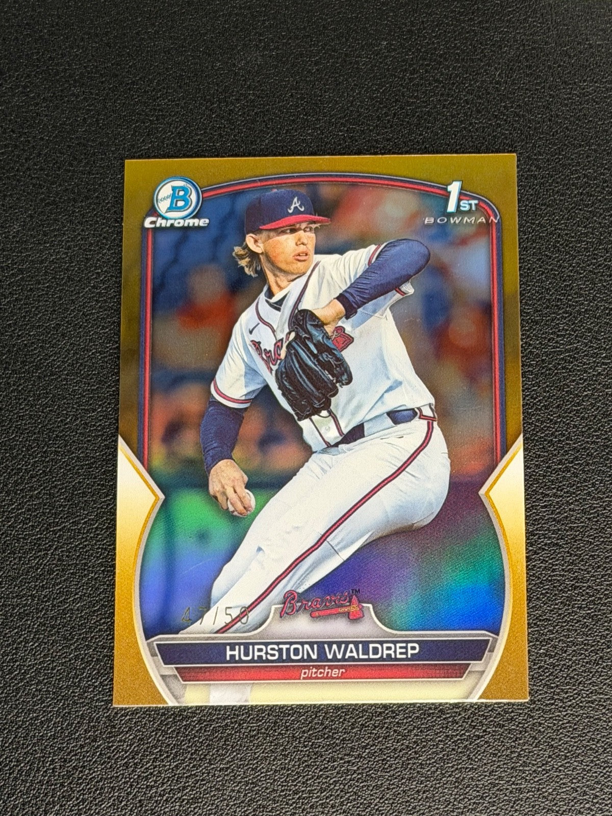 2023 Bowman Chrome Gold Refractor Hurston Waldrep #/50 RC0
