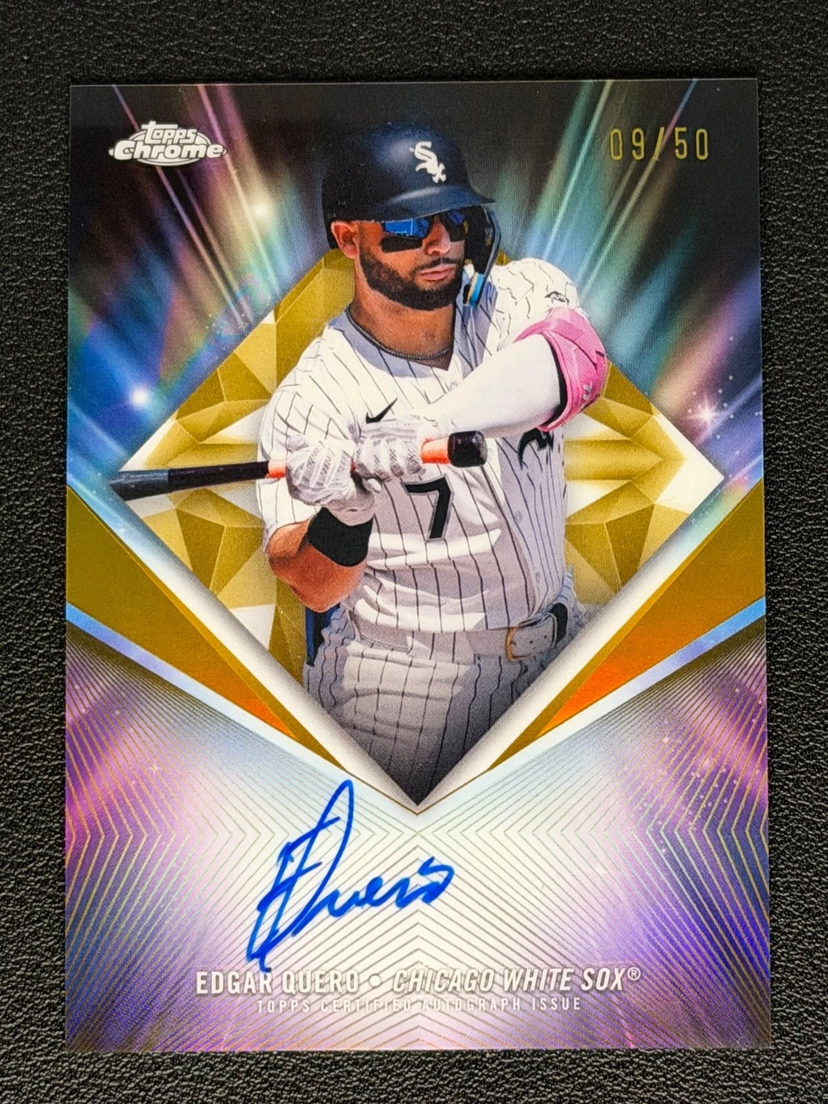 2026 Topps Chrome EDGAR QUERO 75th Diamond Auto GOL D #09/500