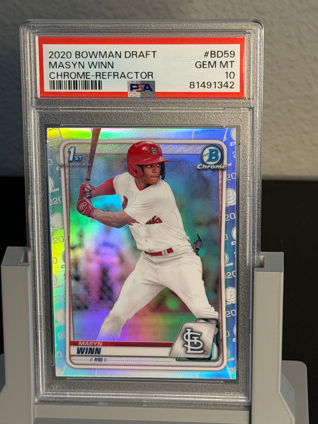 2020 Bowman Draft Chrome Refractor Masyn Winn PSA 10 RC