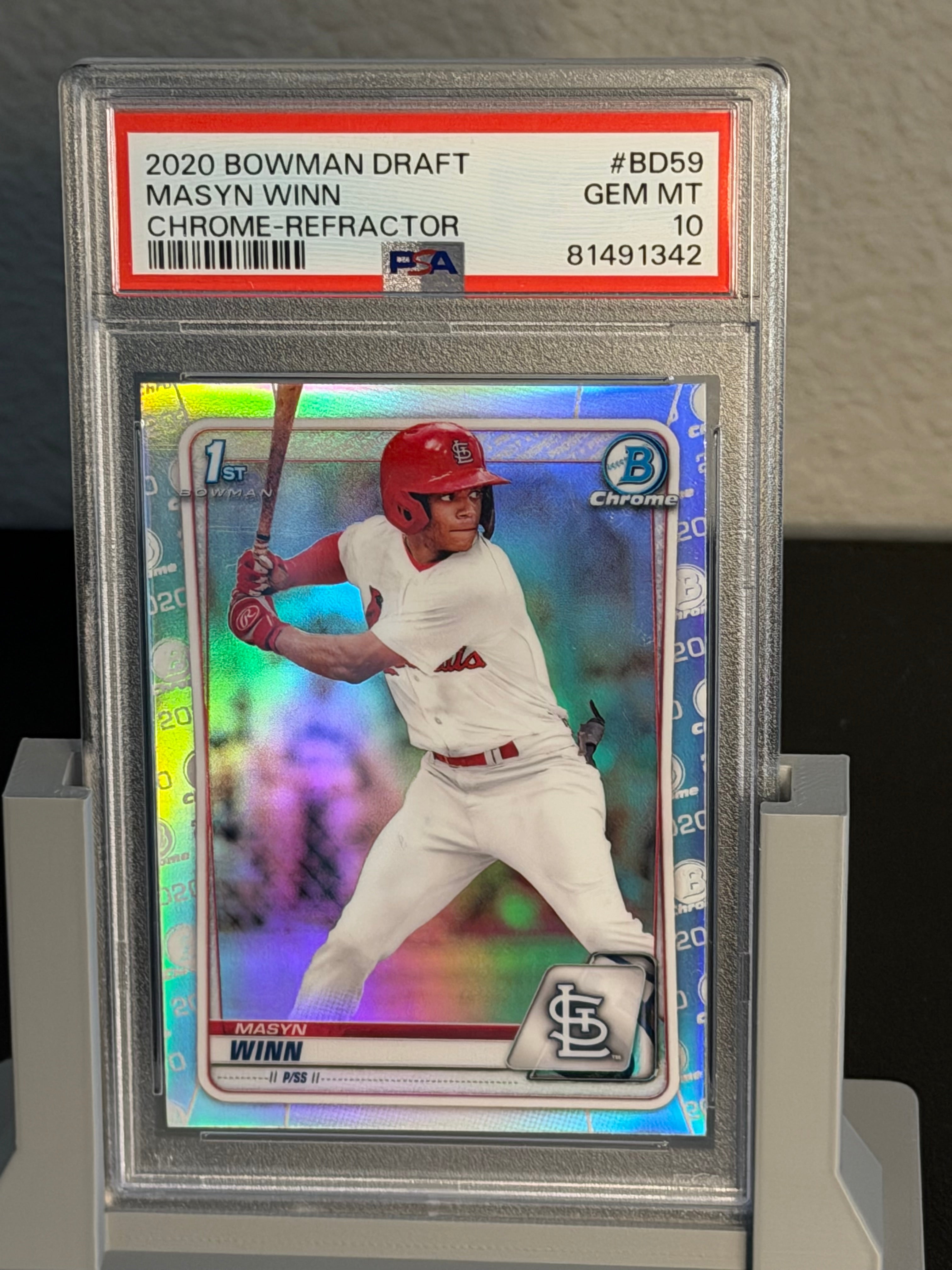 2020 Bowman Draft Chrome Refractor Masyn Winn PSA 10 RC