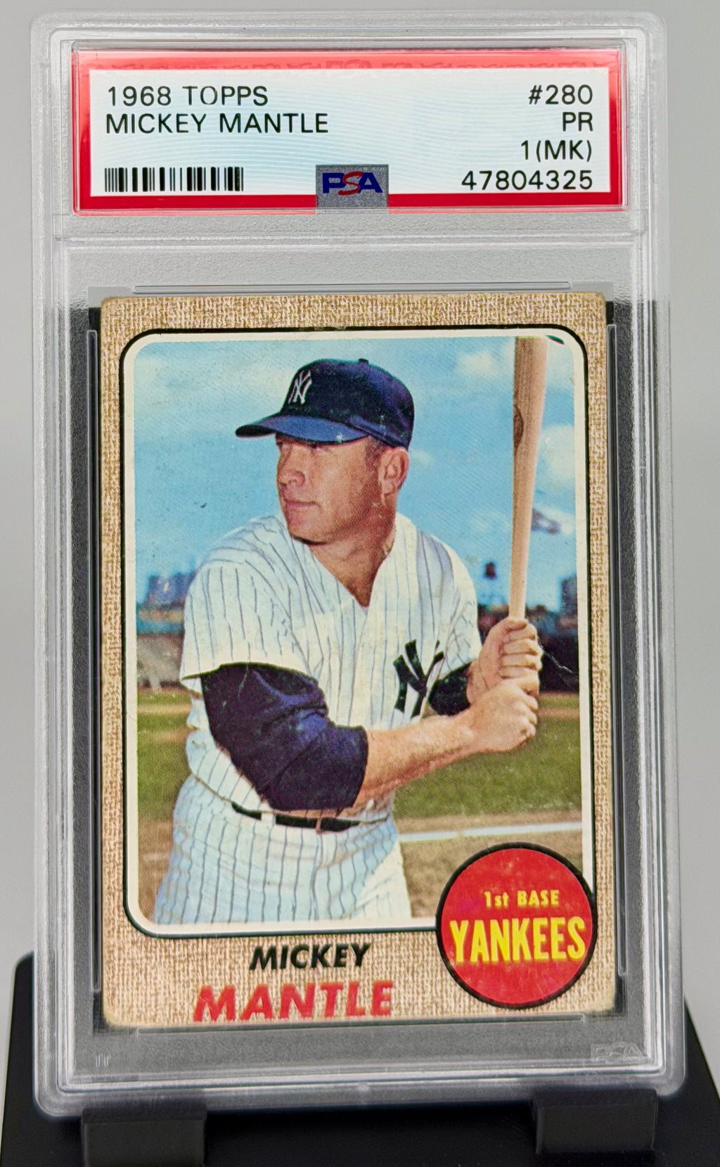 1968 Topps Mickey Mantle PSA 1